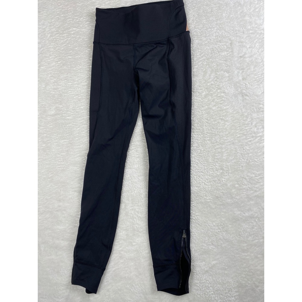 Allyson Felix Athleta Leggings High Rise Ankle Zippers Athletic Black XXS